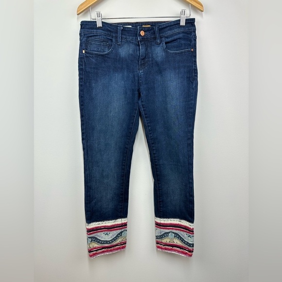 Anthropologie Pilcro Stet Patchwork Cuff Jeans Size 28 - Picture 7 of 12